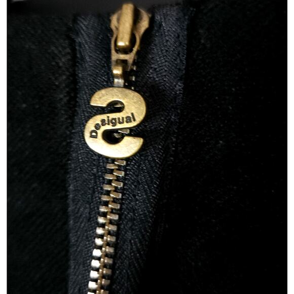 DESIGUAL Rainbow Black Structured Sheath Dress Red Abstract Ombre Small MSRP$269 - Picture 5 of 7